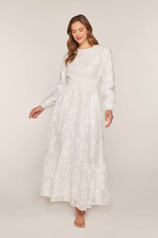Tea n Rose - Texture White Maxi Dress