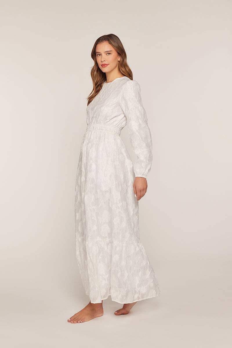 Tea n Rose - Texture White Maxi Dress
