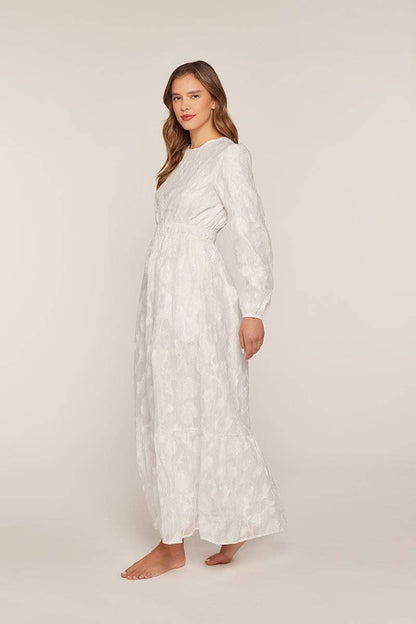 Tea n Rose - Texture White Maxi Dress