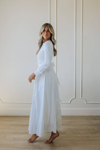 Lola White Temple Dress / Simple Wedding Dress