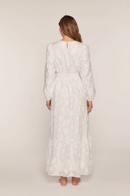 Tea n Rose - Texture White Maxi Dress