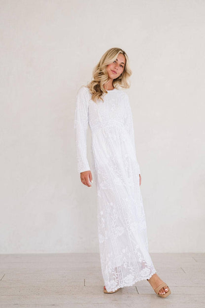 Sarah White Temple Dress / Simple Wedding Dress