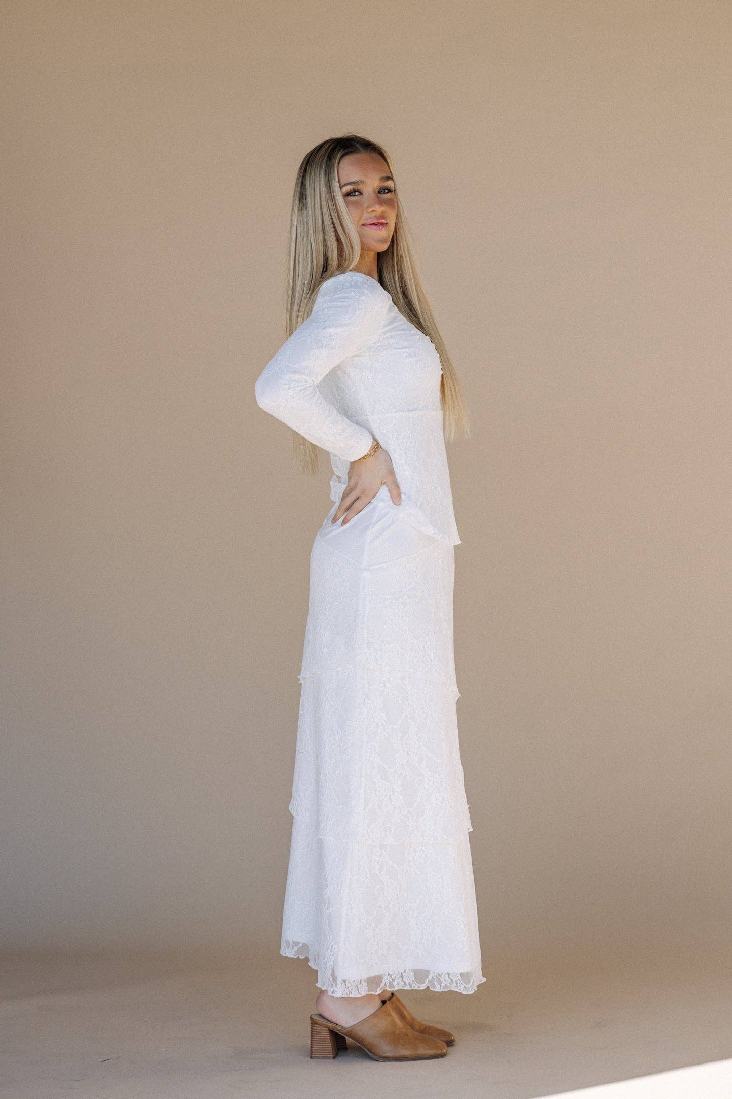 Brielle White Temple Dress / Simple Wedding Dress