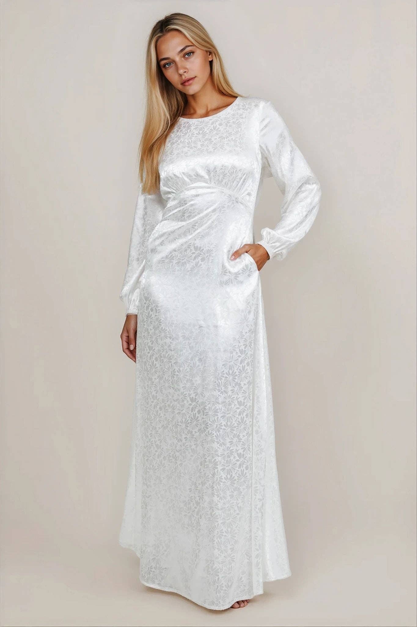 Lulu LDS Temple Dress / Simple Wedding Dress
