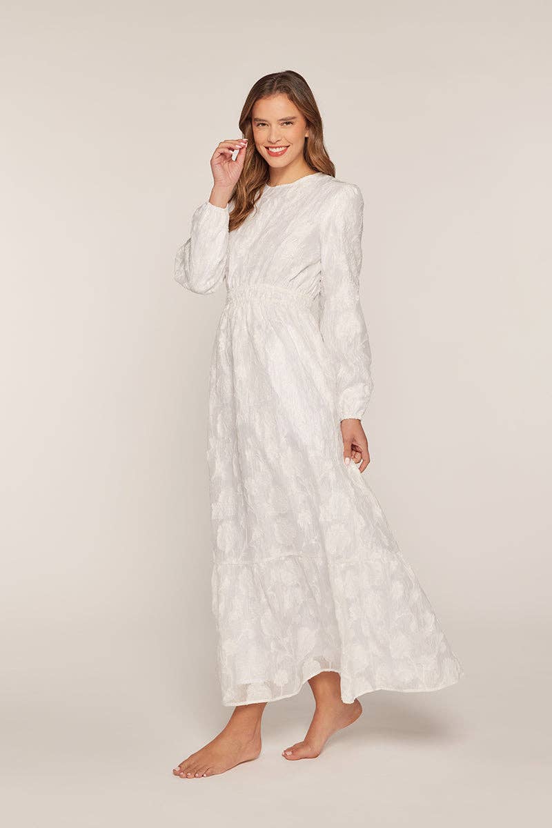 Tea n Rose - Texture White Maxi Dress