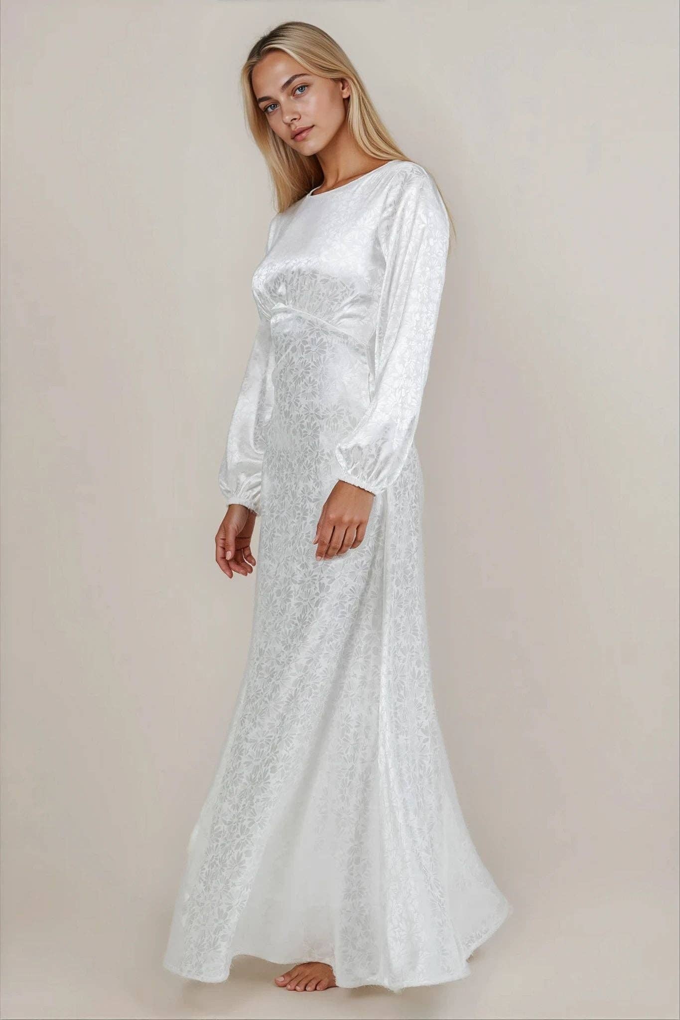 Lulu LDS Temple Dress / Simple Wedding Dress