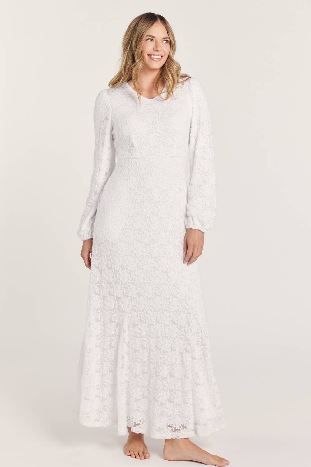 Gloria White Temple Dress / Simple Wedding Dress (Petite XS - XL) (Regular 1XL - 3XL)