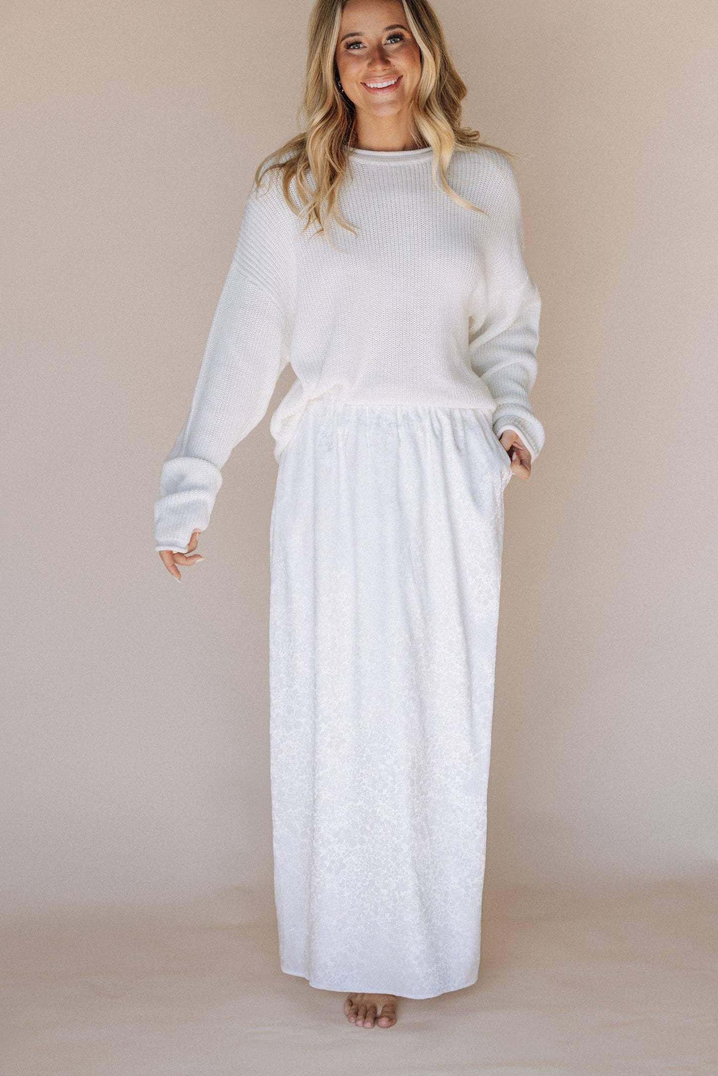 Hannah Temple Skirt in White