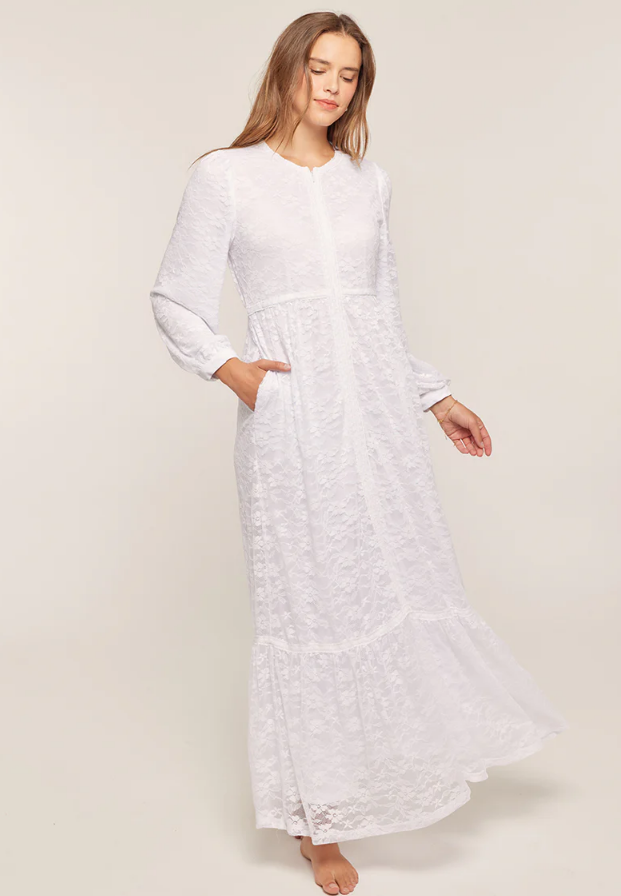 Georgia Zip-Up Lace Temple Dress / Simple Wedding Dress - REGULAR SIZING