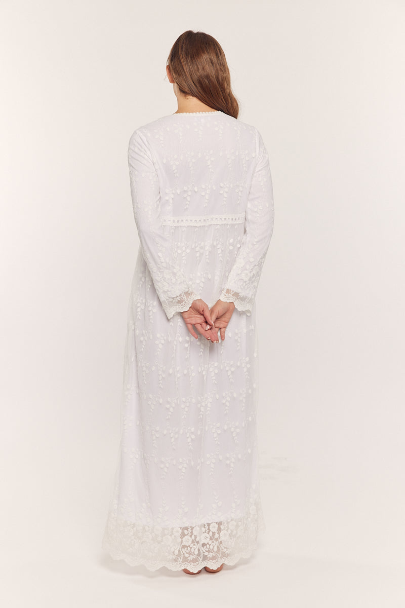 Ivy White Lace Temple Dress / Simple Wedding Dress