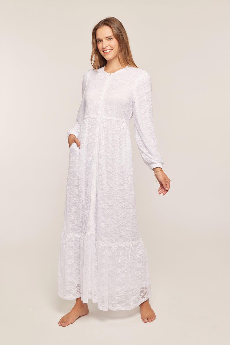 Georgia Zip-Up Lace Temple Dress / Simple Wedding Dress - PETITE SIZING