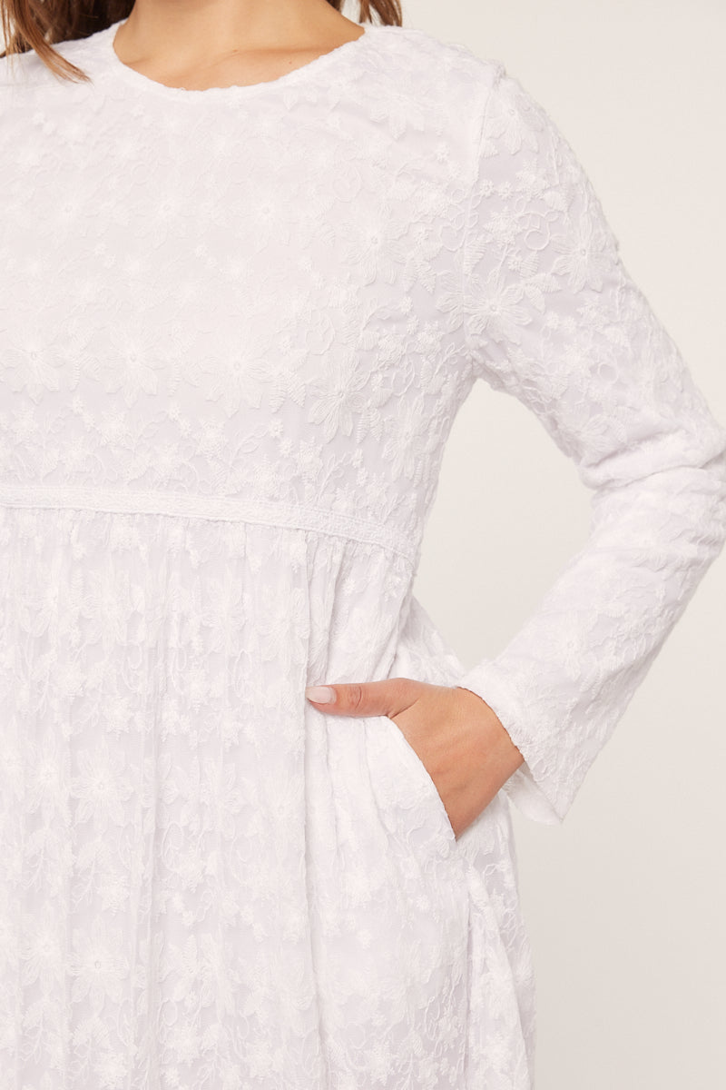 Nikki White Temple Dress / Simple Wedding Dress