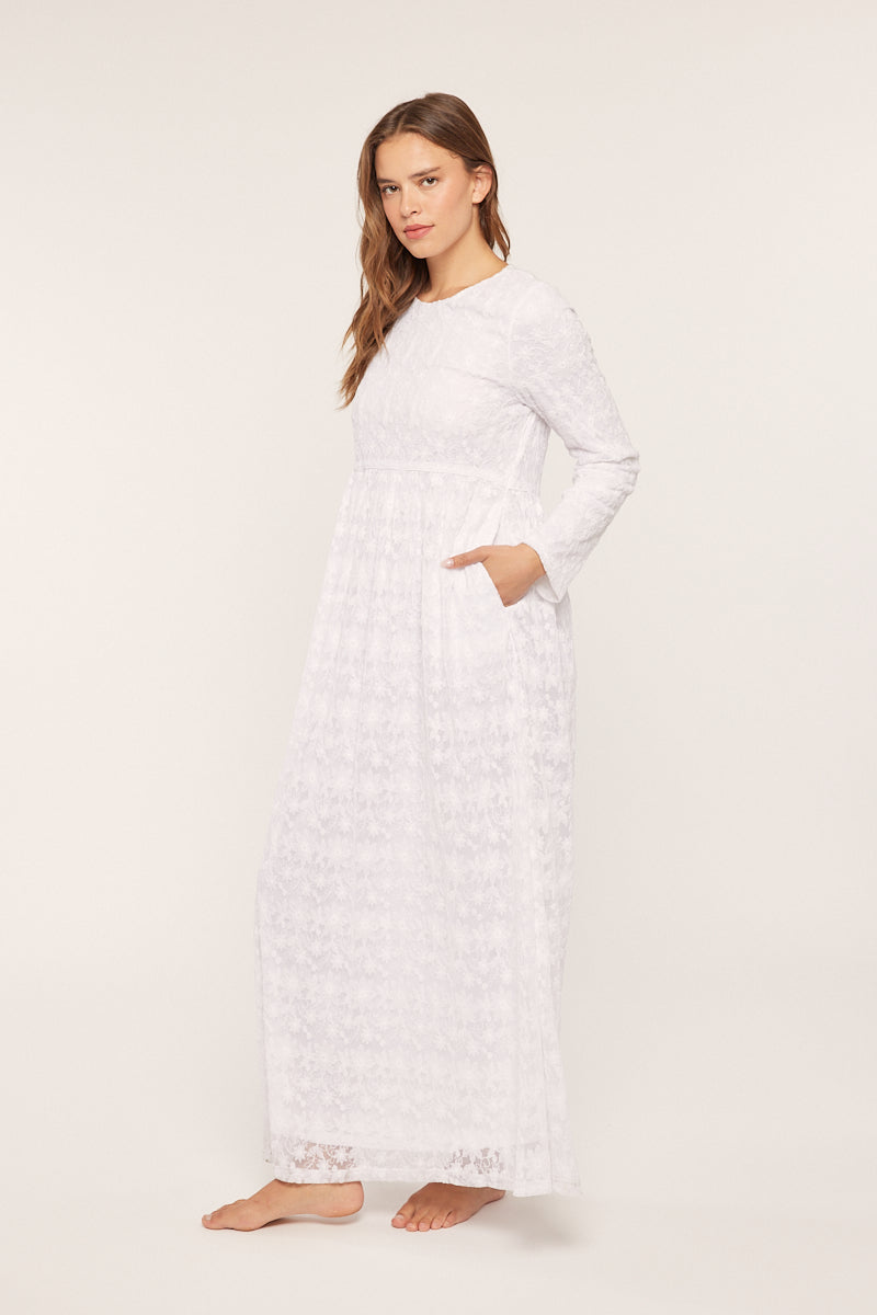 Nikki White Temple Dress / Simple Wedding Dress