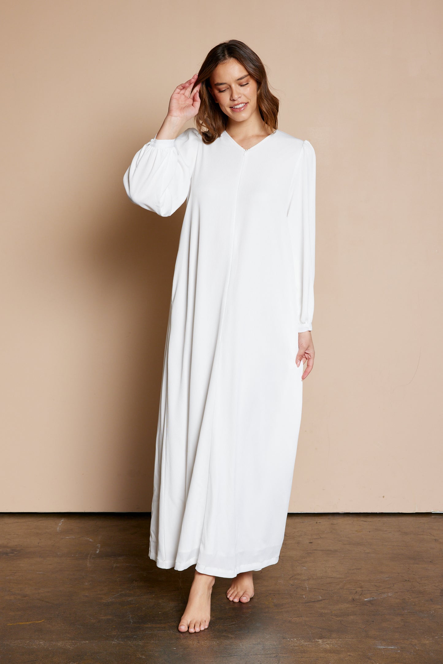 Mallory White Temple Dress/ Simple Wedding Dress