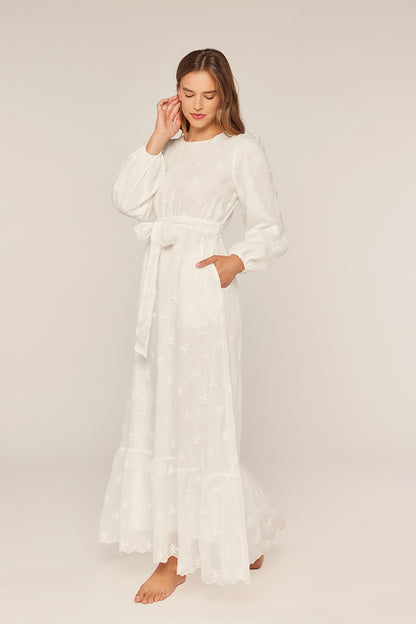 Tina White Temple Dress / Simple Wedding Dress