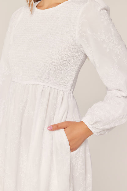Calista White Temple Dress / Simple Wedding Dress