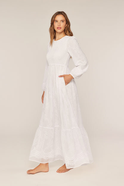 Calista White Temple Dress / Simple Wedding Dress
