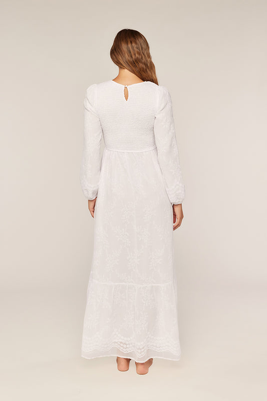 Calista White Temple Dress / Simple Wedding Dress