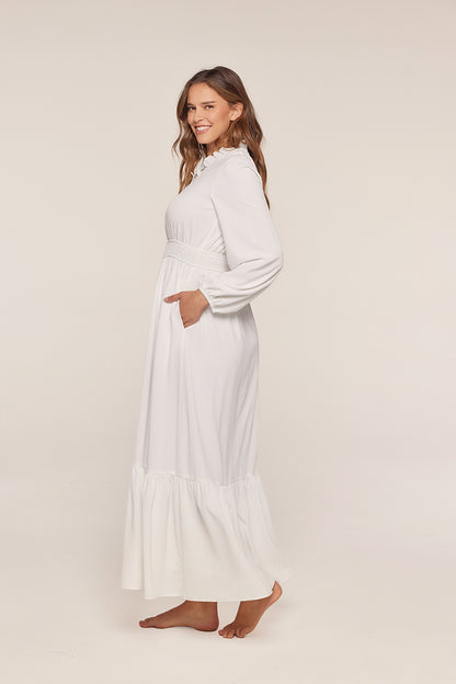 Emery White Temple Dress / Simple Wedding Dress