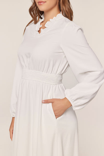 Emery White Temple Dress / Simple Wedding Dress