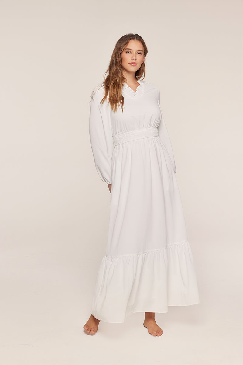 Emery White Temple Dress / Simple Wedding Dress