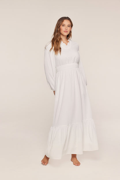 Emery White Temple Dress / Simple Wedding Dress