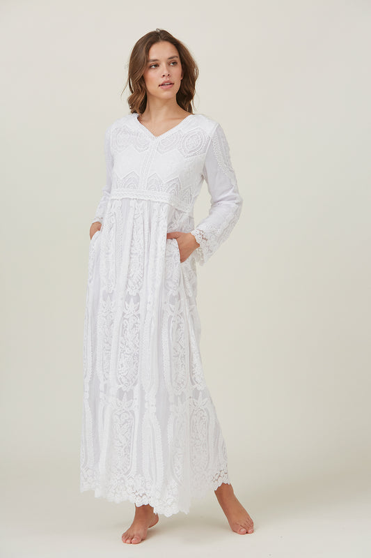 KariAnn White Temple Dress / Simple Wedding Dress