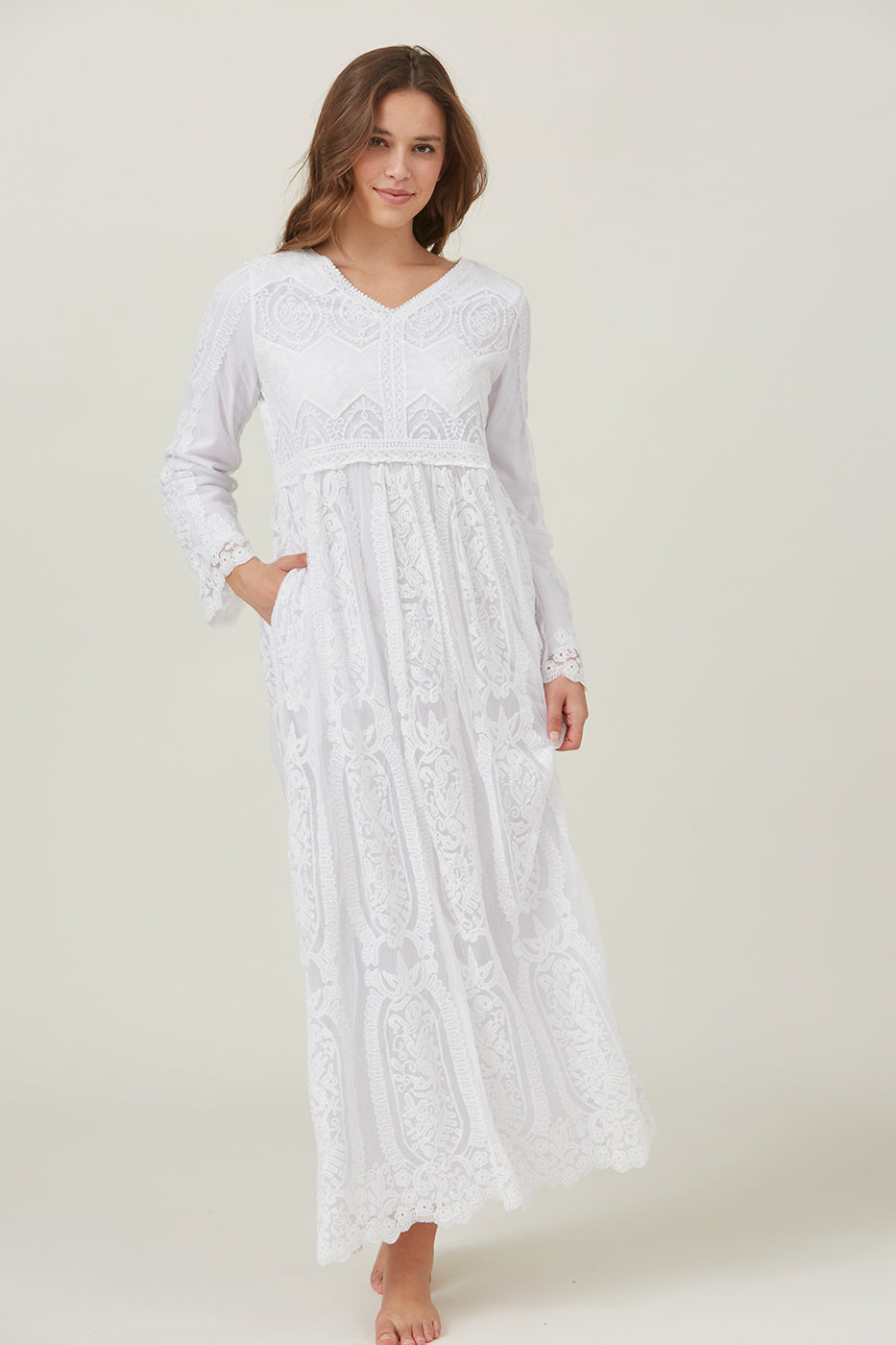 KariAnn White Temple Dress / Simple Wedding Dress