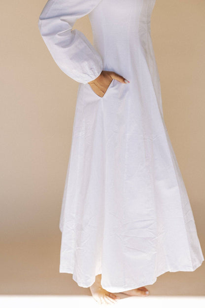 Shauna White Temple Dress / Simple Wedding Dress