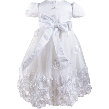 Angeline Kids - Baby Infant Girls Christening Baptism Dress With Bonnet - Rosalina