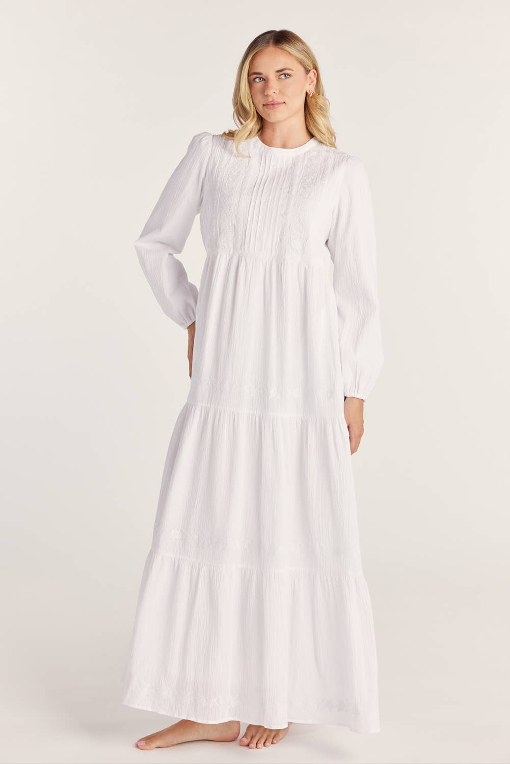 Nancy White Temple Dress / Simple Wedding Dress