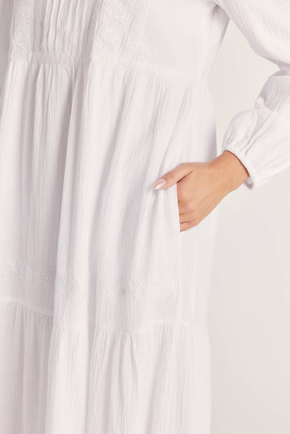 Nancy White Temple Dress / Simple Wedding Dress