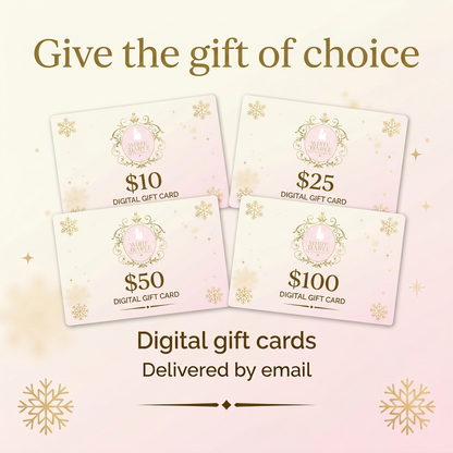 Coordinating White Temple Dresses gift card ad