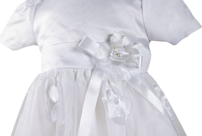 Angeline Kids - Baby Infant Girls Christening Baptism Bow Dress With Bonnet