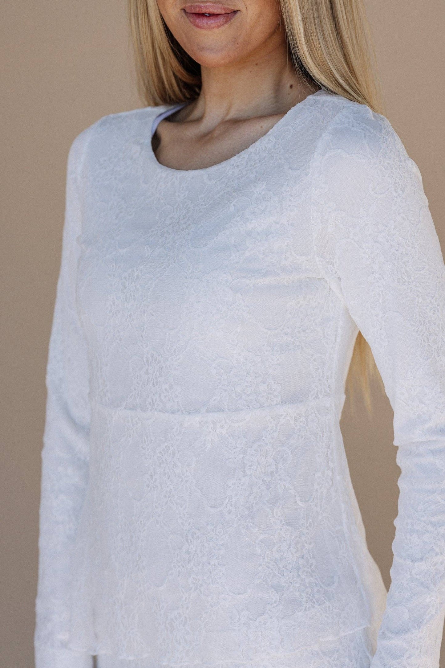 Brielle White Temple Dress / Simple Wedding Dress