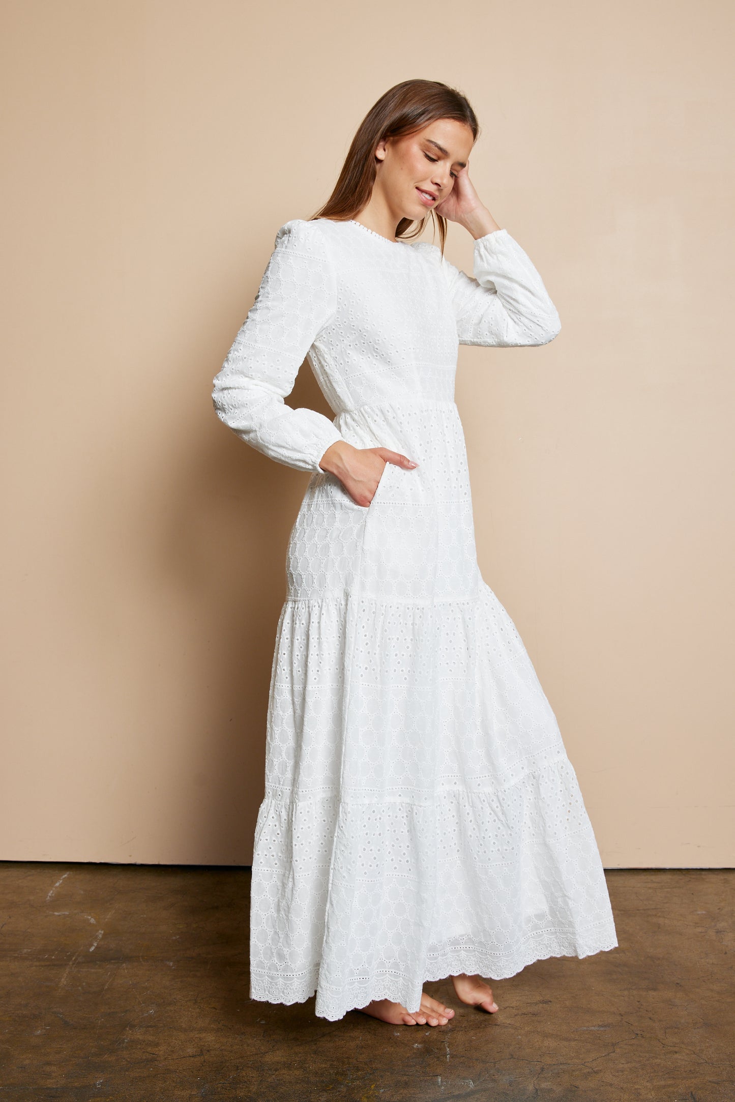 Sunny White Temple Dress / Simple Wedding Dress