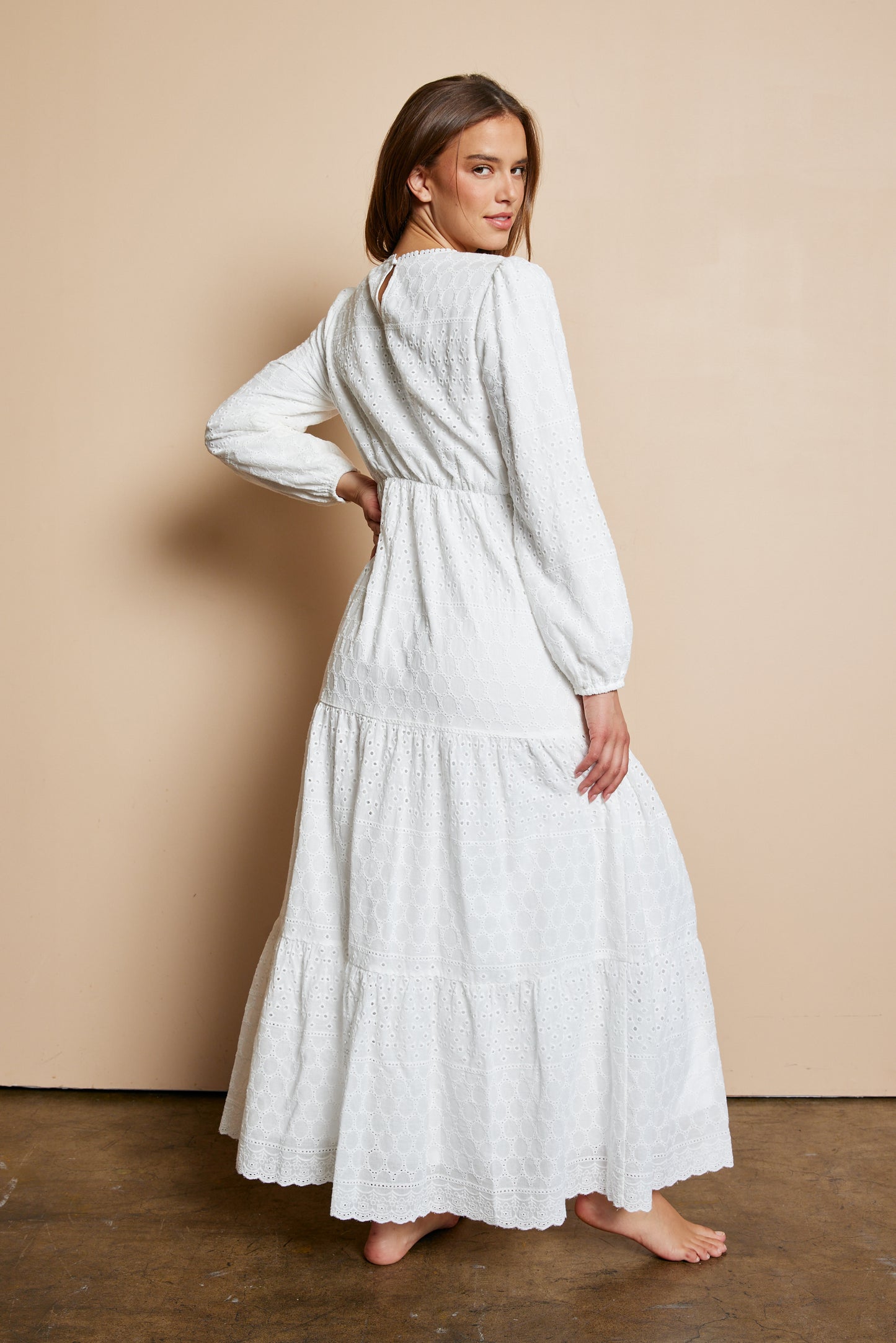 Sunny White Temple Dress / Simple Wedding Dress