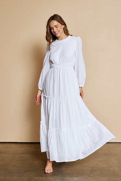 Kelli White Temple Dress / Simple Wedding Dress