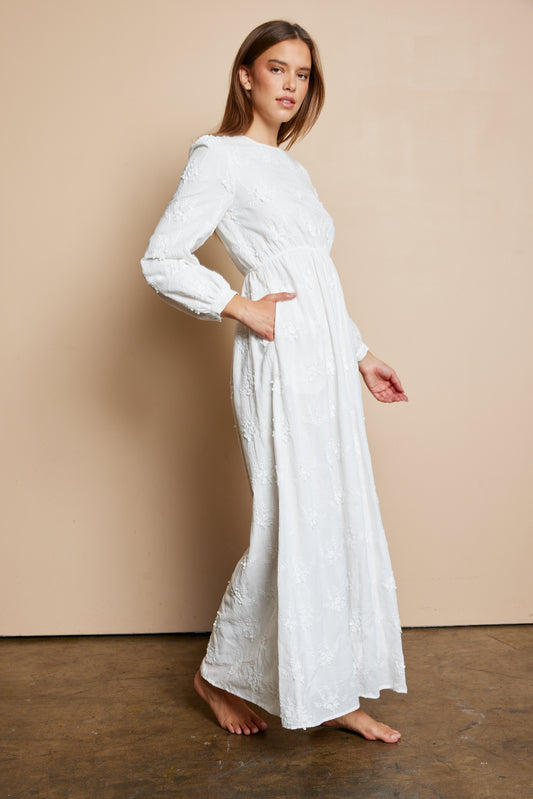 Iris White Temple Dress / Simple Wedding Dress
