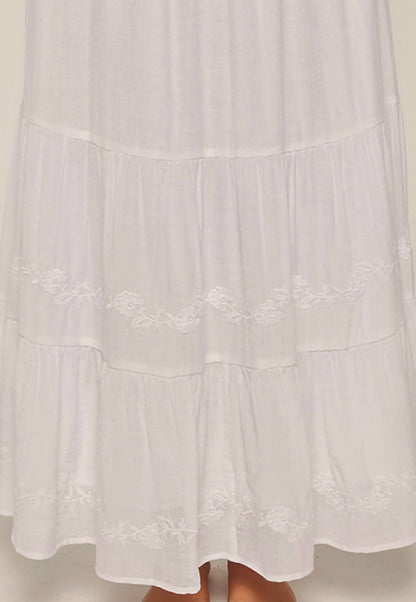 Daliah White Temple Skirt / Skirt Only