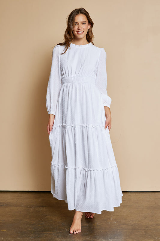 Kelli White Temple Dress / Simple Wedding Dress