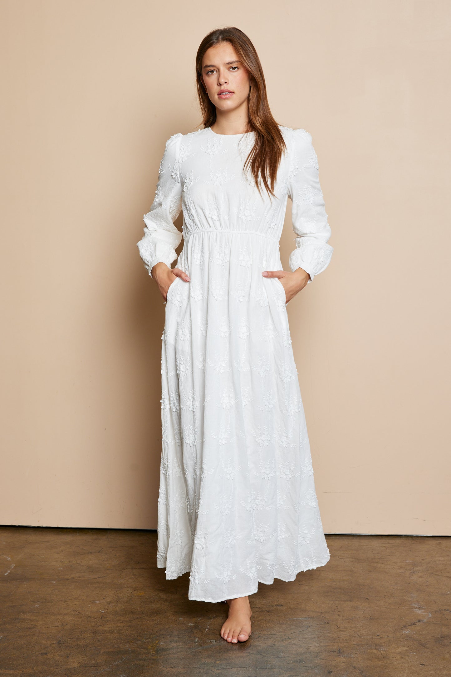 Iris White Temple Dress / Simple Wedding Dress