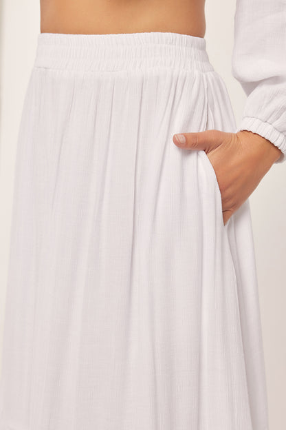 Daliah White Temple Skirt / Skirt Only