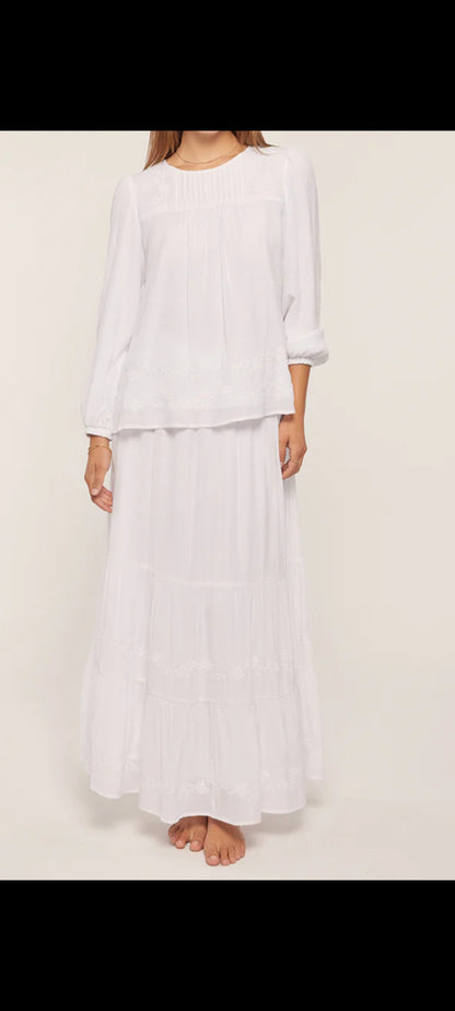 Daliah White Temple Skirt / Skirt Only