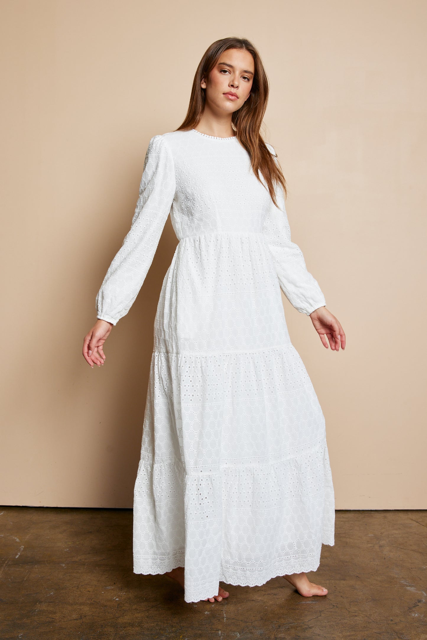 Sunny White Temple Dress / Simple Wedding Dress