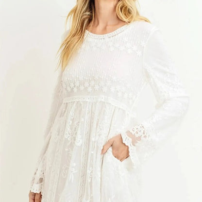 Dainty Daisy White Temple Dress / Wedding Dress Including Plus Size