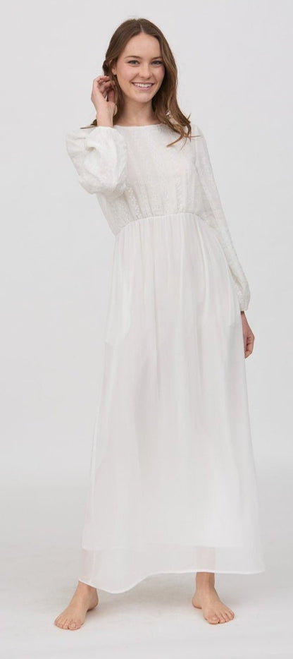 Jasmine White Temple Dress / Simple Wedding