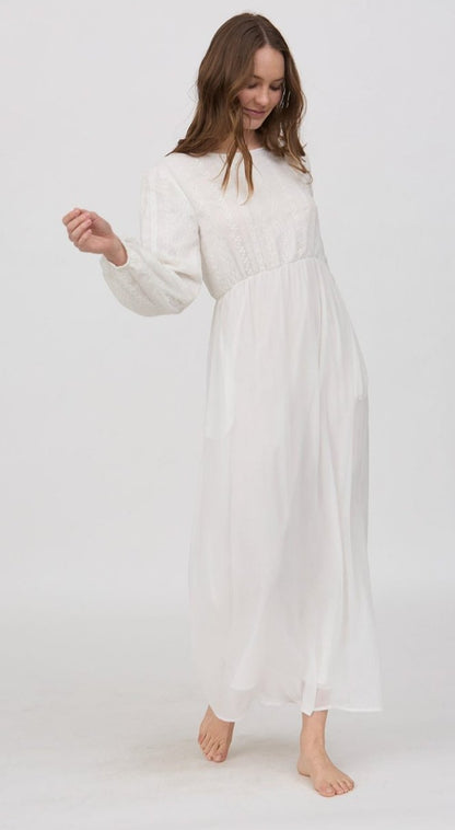 Jasmine White Temple Dress / Simple Wedding